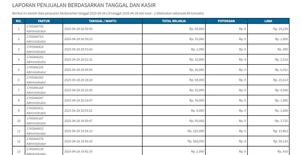 Web Aplikasi Kasir ( POS ) - Gambar 3